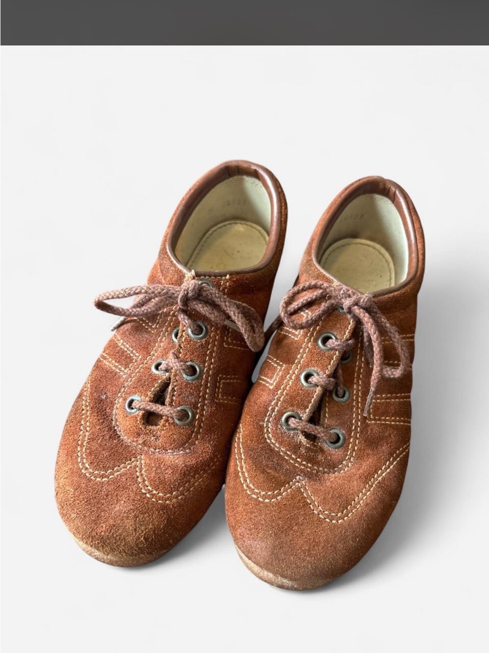 70s vibe Brown Suede Lace-Up Shoes